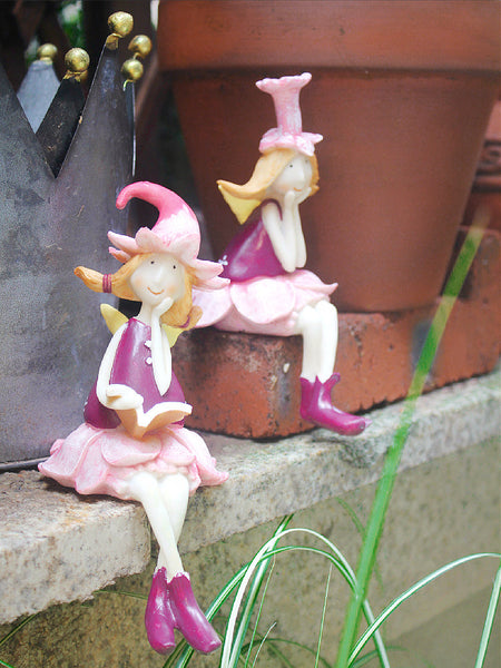 Lovely Flower Fairy Statue for Garden, Beautiful Cute Garden Courtyard Ornaments, Creative Villa Outdoor Decor Gardening Ideas, Unique Modern Garden Sculptures-artworkcanvas