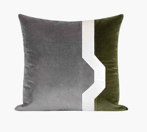 Modern Sofa Throw Pillows, Large Decorative Throw Pillows for Couch, Grey Green Abstract Contemporary Throw Pillow for Living Room-artworkcanvas