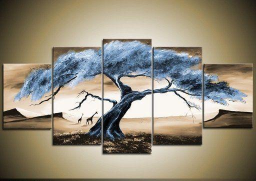 Large Acrylic Painting, Tree of Life Painting, Abstract Painting on Canvas,  5 Piece Canvas Art, Landscape Canvas Paintings, Buy Paintings Online