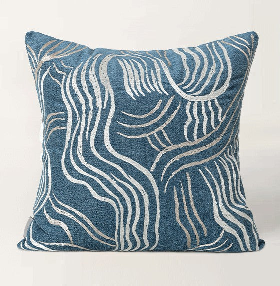 Blue Modern Sofa Pillow, Modern Throw Pillows, Modern Throw Pillow for Couch, Blue Decorative Pillow, Throw Pillow for Living Room-artworkcanvas
