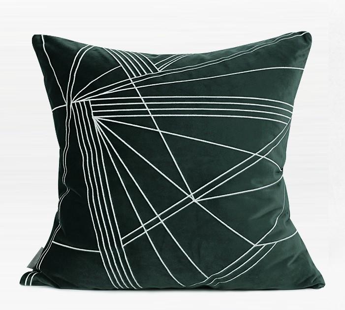 Modern Sofa Pillows, Dark Green Throw Pillows, Large Simple Modern Pillows, Decorative Pillows for Couch, Contemporary Throw Pillows-artworkcanvas