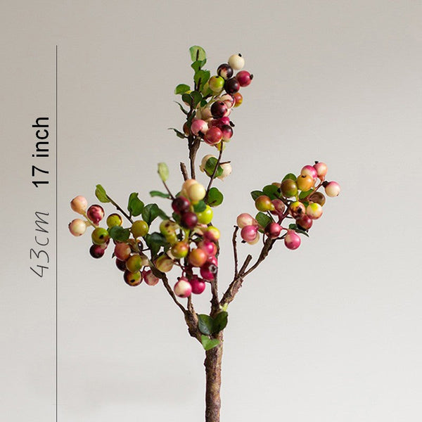 Cranberry Fruit Branch, Flower Arrangement Ideas for Living Room, Unique Artificial Flowers for Home Decoration, Spring Artificial Floral for Bedroom-artworkcanvas