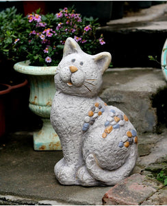 Large Lovely Cat Statue for Garden Courtyard Ornament, Animal Statue, Villa Outdoor Decor Gardening Ideas-artworkcanvas