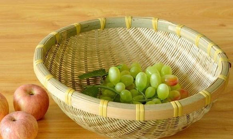 Natural Bamboo Baskets, Kitchen Storage Baskets, Farmhouse Storage Basket, Hand Woven Storage Baskets, Snacks Basket, Set of 3-artworkcanvas
