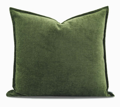 Large Throw Pillow for Interior Design, Simple Decorative Throw Pillows, Large Green Square Modern Throw Pillows for Couch, Contemporary Modern Sofa Pillows-artworkcanvas