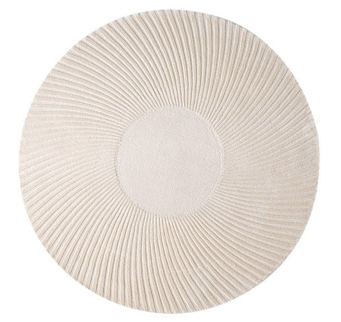 Coffee Table Round Area Rugs, Mid Century Modern Round Rug for Dining Room Table, Floor Carpets for Bedroom, Circular Modern Wool Rugs for Living Room-artworkcanvas