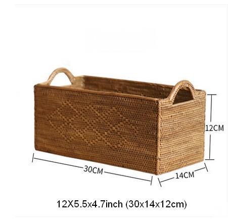 Indonesia Woven Storage Basket, Natural Fiber Baskets, Small Storage Basket for Kitchen, Rattan Storage Basket for Dining Room-artworkcanvas
