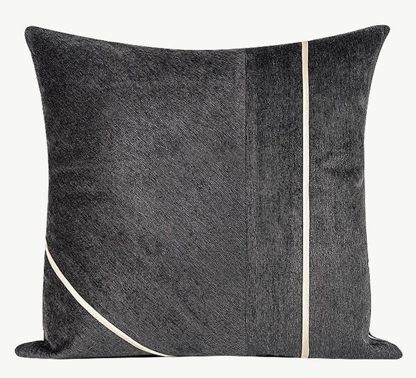 Contemporary Throw Pillow for Living Room, Modern Square Pillows, Abstract Black Throw Pillows for Couch, Simple Modern Sofa Throw Pillows-artworkcanvas