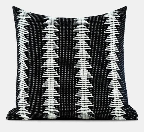 Large Modern Sofa Pillow Covers, Black and White Pattern Contemporary Square Modern Throw Pillows for Couch, Simple Throw Pillow for Interior Design-artworkcanvas