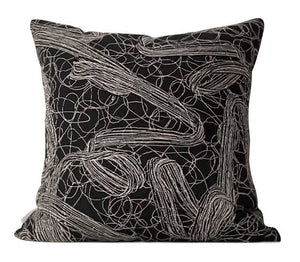 Decorative Pillow for Interior Design, Black Modern Throw Pillows, Simple Modern Throw Pillow for Couch, Modern Sofa Pillow Covers-artworkcanvas