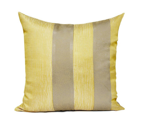 Decorative Throw Pillow for Couch, Yellow Modern Sofa Pillows, Simple Modern Throw Pillows for Couch, Yellow Square Pillows-artworkcanvas