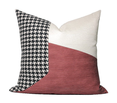 Modern Pillows for Living Room, Red Decorative Pillows for Couch, Modern Sofa Pillows, Modern Sofa Pillows, Contemporary Abstract Pillows-artworkcanvas
