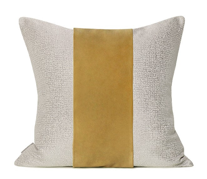 Modern Simple Throw Pillows, Large Yellow Beige Square Pillows, Modern Throw Pillows for Couch, Decorative Modern Sofa Pillows for Dining Room-artworkcanvas