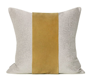 Modern Simple Throw Pillows, Large Yellow Beige Square Pillows, Modern Throw Pillows for Couch, Decorative Modern Sofa Pillows for Dining Room-artworkcanvas