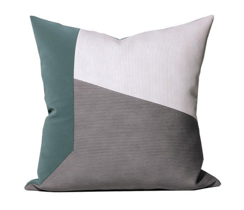 Modern Pillows for Living Room, Blue Grey Decorative Pillows for Couch, Modern Sofa Pillows, Modern Sofa Pillows, Contemporary Abstract Pillows-artworkcanvas