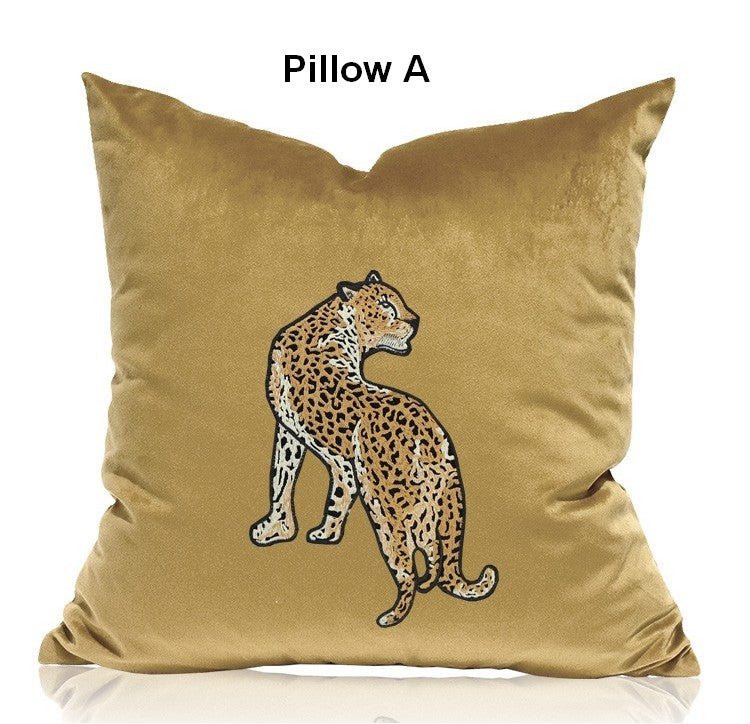 Contemporary Throw Pillows, Cheetah Decorative Cushion, Modern Sofa Pillows, Decorative Pillows for Living Room-artworkcanvas