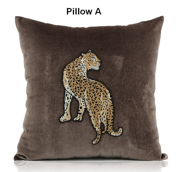 Modern Sofa Pillows, Contemporary Throw Pillows, Cheetah Decorative Throw Pillows, Decorative Pillows for Living Room-artworkcanvas