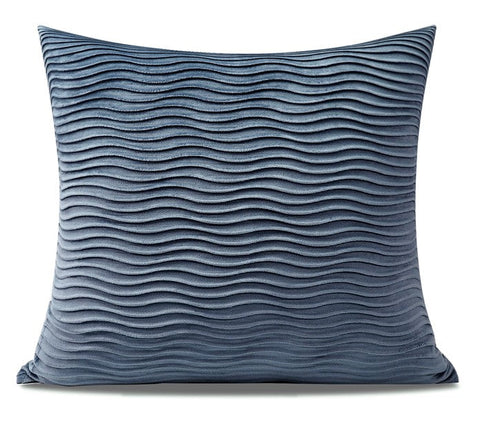 Abstract Blue Decorative Throw Pillows, Large Simple Throw Pillow for Interior Design, Geomeric Contemporary Square Modern Throw Pillows for Couch-artworkcanvas