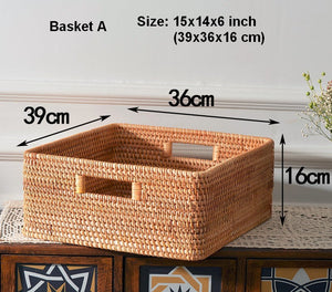 Laundry Storage Baskets, Rattan Storage Baskets for Kitchen, Storage Basket for Shelves, Kitchen Storage Basket, Storage Baskets for Bathroom-artworkcanvas