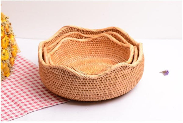 Small Rattan Baskets, Round Storage Basket, Woven Storage Baskets, Kitchen Storage Baskets, Storage Baskets for Shelves-artworkcanvas