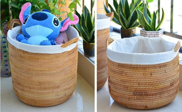 Round Storage Baskets, Extra Large Rattan Storage Baskets, Oversized Laundry Storage Baskets, Storage Baskets for Clothes, Storage Baskets for Bathroom-artworkcanvas
