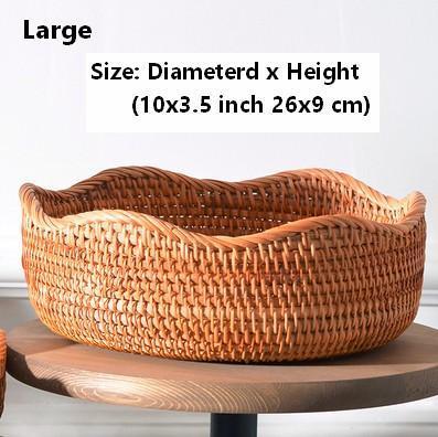 Woven Round Storage Baskets, Rattan Storage Baskets, Storage Baskets for Kitchen, Pantry Storage Baskets-artworkcanvas