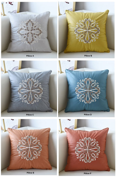 Contemporary Decorative Pillows, Modern Throw Pillows, Decorative Flower Pattern Throw Pillows for Couch, Modern Sofa Pillows-artworkcanvas