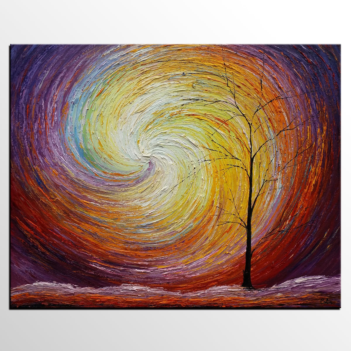 Landscape Painting, Custom Large Heavy Texture Painting, Modern Artwork, Canvas Painting, Modern Art, Oil Painting, Tree Painting 205-artworkcanvas