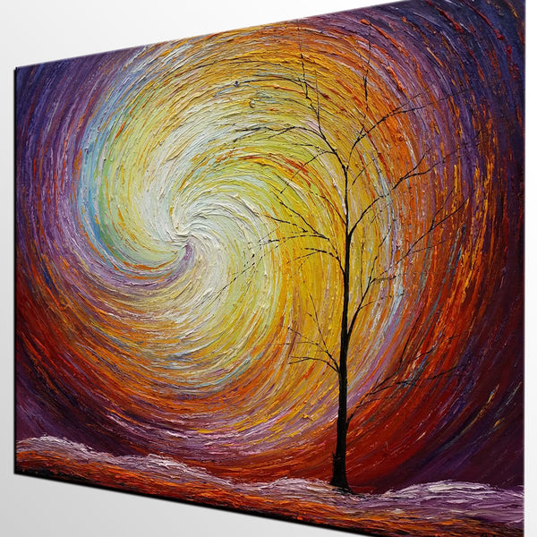Landscape Painting, Custom Large Heavy Texture Painting, Modern Artwork, Canvas Painting, Modern Art, Oil Painting, Tree Painting 205-artworkcanvas