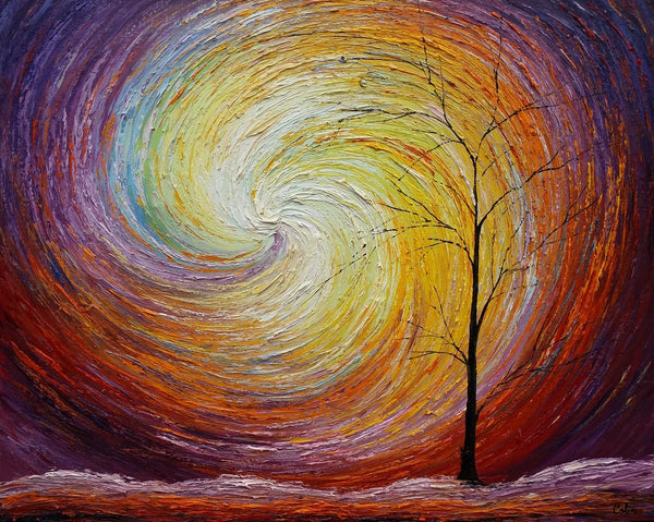 Landscape Painting, Custom Large Heavy Texture Painting, Modern Artwork, Canvas Painting, Modern Art, Oil Painting, Tree Painting 205-artworkcanvas