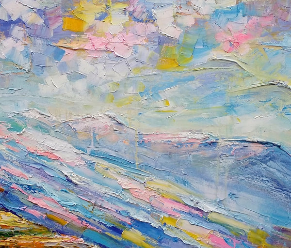 Mountain River Landscape Painting, Large Art, Canvas Art, Wall Art, Oil Painting, Canvas Painting, Abstract Art, Home Art 252-artworkcanvas