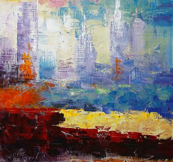 Cityscape Painting, Original Painting, Abstract Wall Art, Large Art, Canvas Art, Wall Art, Original Artwork, Canvas Painting 283-artworkcanvas