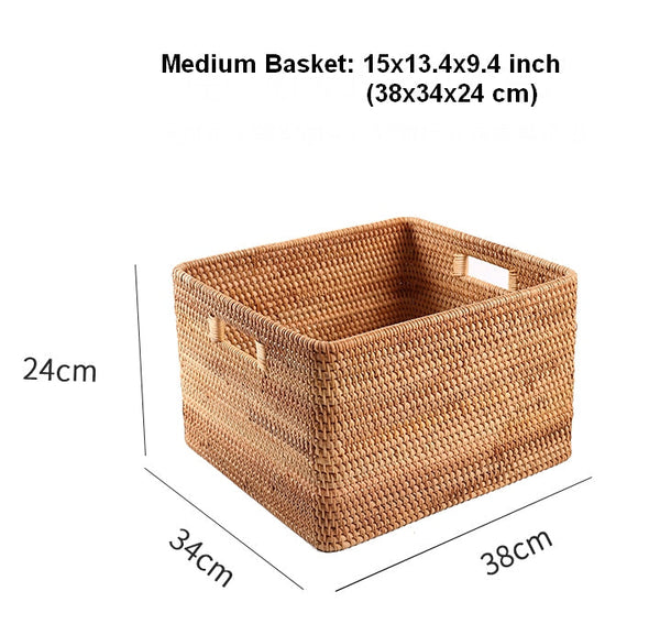 Large Storage Basket for Living Room, Kitchen Storage Baskets, Woven Storage Basket for Shelves, Rattan Storage Baskets for Toys-artworkcanvas