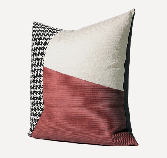 Modern Pillows for Living Room, Red Decorative Pillows for Couch, Modern Sofa Pillows, Modern Sofa Pillows, Contemporary Abstract Pillows-artworkcanvas