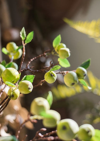 Green Apple Branch, Fruit Branch, Table Centerpiece, Beautiful Modern Flower Arrangement Ideas for Home Decoration, Simple Artificial Floral for Dining Room-artworkcanvas