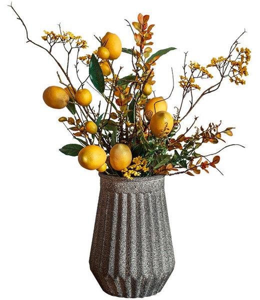 Lemon Branch, Fragrans stems, Fern leaf, Creative Flower Arrangement Ideas for Home Decoration, Unique Artificial Flowers, Simple Artificial Floral for Dining Room Table-artworkcanvas
