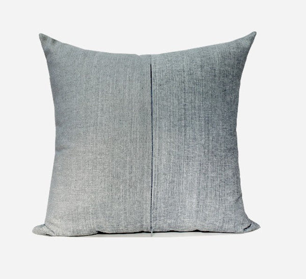 Grey Blue Decorative Throw Pillow for Couch, Large Square Pillows, Modern Sofa Pillows, Simple Modern Throw Pillows for Couch-artworkcanvas
