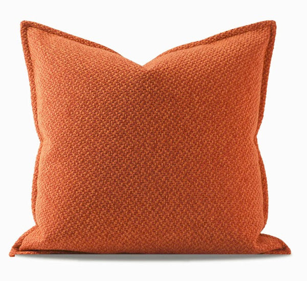 Orange Square Modern Throw Pillows for Couch, Large Contemporary Modern Sofa Pillows, Simple Decorative Throw Pillows, Large Throw Pillow for Interior Design-artworkcanvas