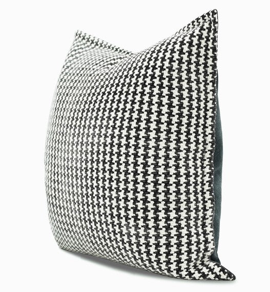 Chequer Modern Sofa Pillows, Large Black and White Decorative Throw Pillows, Contemporary Square Modern Throw Pillows for Couch, Abstract Throw Pillow for Interior Design-artworkcanvas