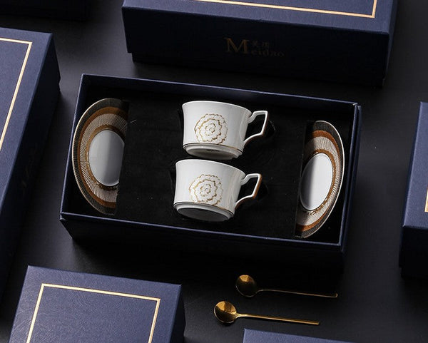 Beautiful British Tea Cups, Creative Bone China Porcelain Tea Cup Set, Royal Ceramic Coffee Cups, Unique Tea Cups and Saucers in Gift Box as Birthday Gift-artworkcanvas