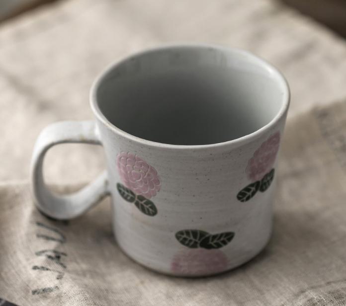Handmade Pottery Coffee Cup, Rose Ceramic Coffee Mug, Cappuccino Coffee Cup, Tea Cup-artworkcanvas