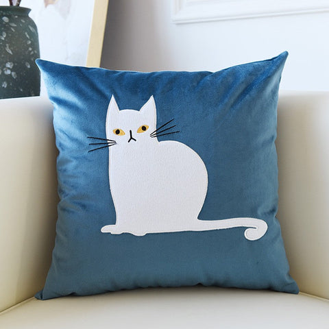 Modern Sofa Decorative Pillows, Cat Decorative Throw Pillows for Couch, Lovely Cat Pillow Covers for Kid's Room, Modern Decorative Throw Pillows-artworkcanvas