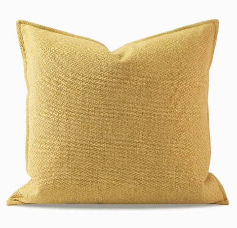 Large Yellow Square Modern Throw Pillows for Couch, Contemporary Modern Sofa Pillows, Simple Decorative Throw Pillows, Large Throw Pillow for Interior Design-artworkcanvas