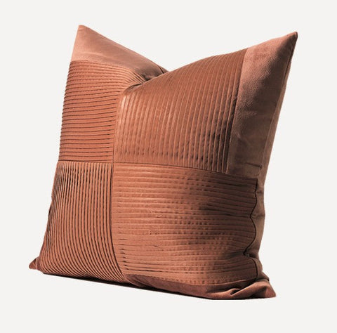 Large Modern Sofa Pillows, Decorative Modern Pillows for Couch, Brick Red Modern Pillows for Living Room, Contemporary Throw Pillows-artworkcanvas