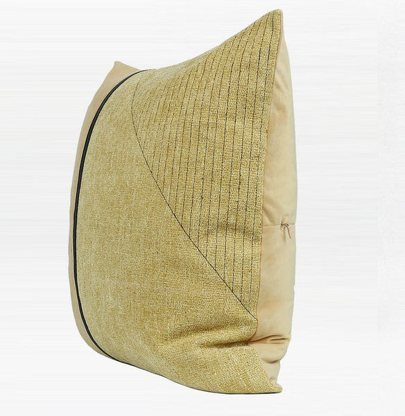 Modern Simple Throw Pillows, Large Yellow Square Pillows, Modern Throw Pillows for Couch, Decorative Modern Sofa Pillows for Bedroom-artworkcanvas