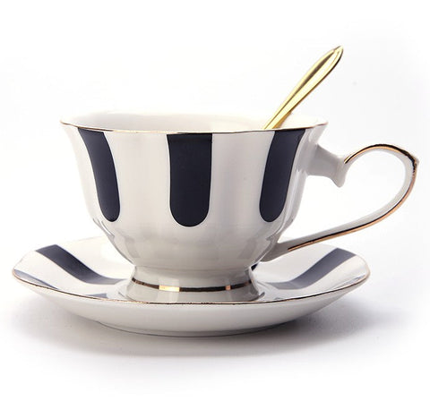 Elegant Ceramic Coffee Cups, Beautiful British Tea Cups, Unique Porcelain Cup and Saucer, Creative Bone China Porcelain Tea Cup Set-artworkcanvas
