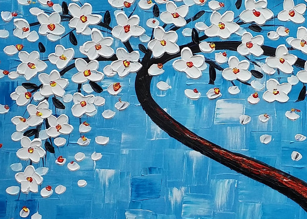 Flower Tree Painting, Kitchen Wall Art, Flower Painting, Original Artwork-artworkcanvas
