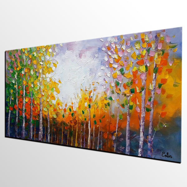 Oil Painting, Landscape Painting, Tree Painting, Abstract Painting, Large Art, Canvas Art, Bedroom Wall Art, Canvas Painting-artworkcanvas