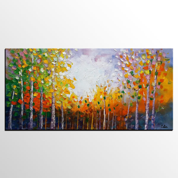 Oil Painting, Landscape Painting, Tree Painting, Abstract Painting, Large Art, Canvas Art, Bedroom Wall Art, Canvas Painting-artworkcanvas