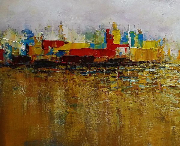 Cityscape Art, Canvas Wall Art, Landscape Painting, Contemporary Artwork, Art on Canvas-artworkcanvas